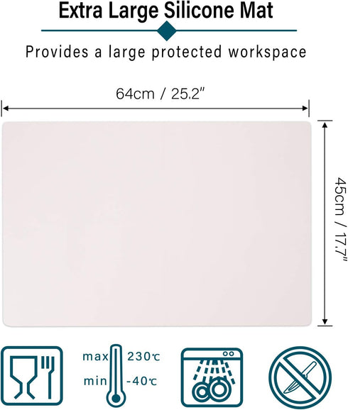 Gartful Extra Large Silicone Mat for Crafts, 25.2 x 17.7 inches Epoxy Resin Jewelry Casting Molds Premium Silicone Placemat Nonskid Nonstick Count...