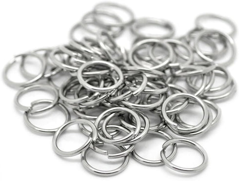 VALYRIA 200pcs Stainless Steel Open Jump Rings Connectors Jewelry Finding Silver Tone 13(1/2") x1.4mm...