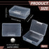 BENECREAT 6 Pack Clear Plastic Box Clear Storage Case Collection Organizer Container with Hinged Lid and Hangers For Organizing Small Parts Office...