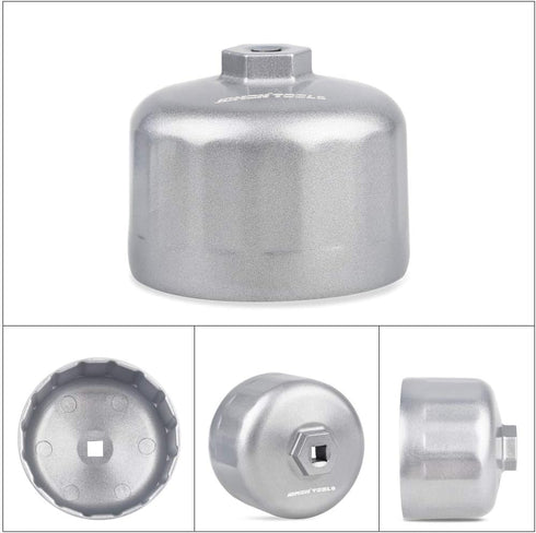 JDMON 86mm 16 Flute Oil Filter Wrench Compatible with Volvo and BMW-Cartridge Style Housing Caps...