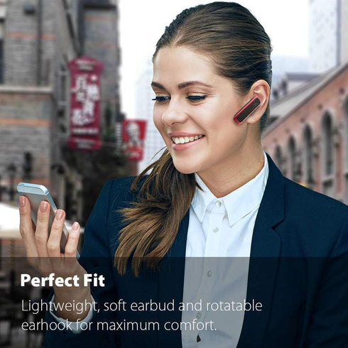Bluetooth Headset, Hands-Free Wireless Earpiece w/ 18 Hours Playtime and Noise Cancelling Mic for iPhone Samsung Android Cellphone Truck Driver - ...