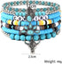 Todu 5 Pcs Western Cowgirl Turquoise Beaded Stretch Cow Boot Feather Charm Bracelets Bohemian Stackable Summer Beach For Women Jewelry Gift...