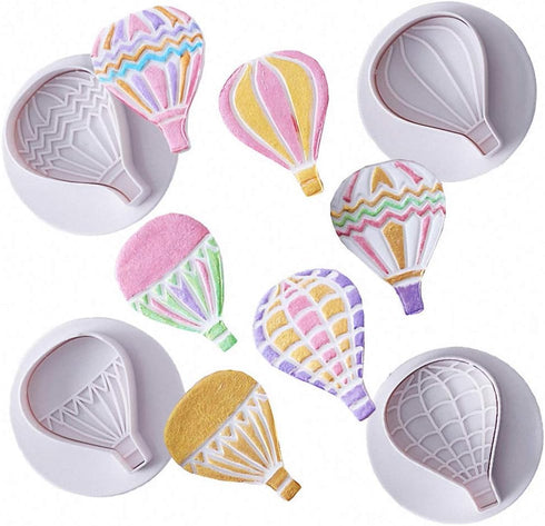 Fewo Set of 9 Hot Air Balloons Cloud Plastic Fondant Cutting Mold Grass Sheep Biscuits Gum Paste Sugar Craft Cookie Cutter Baby Shower Party Cake ...