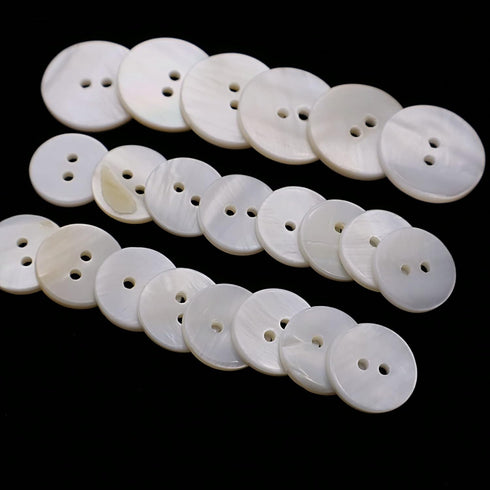 Leekayer 22 Pieces Genuine White Mother of Pearl Blazer Buttons Suit Buttons Set 20mm 15mm Natural White MOP Shell Buttons Bulk for Men (White MOP...