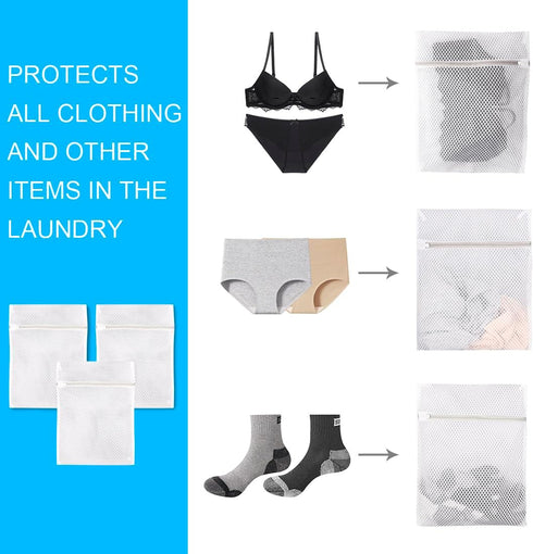 3Pcs Durable Honeycomb Mesh Laundry Bags,Reusable Washing Machine Wash Bags for Delicates 12 x 16 Inches (3 Medium)...