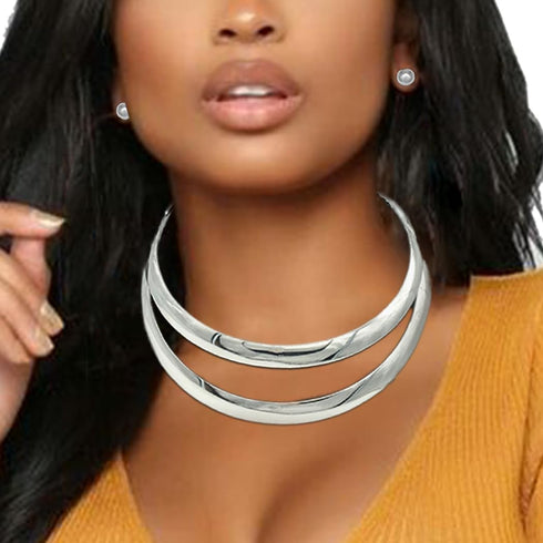 Barode African Collar Choker Necklace Gold Statement Chokers Bib Chunky Necklaces Earring Sets Jewelry for Women...