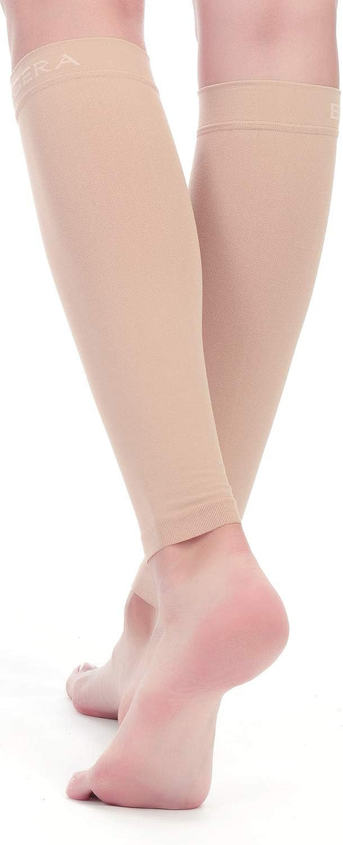 BSERA Calf Compression Sleeve Women, 2 Pairs 15-20mmHg Calf Support Footless Compression Socks Stockings for Shin Splints, Varicose Veins, Recover...