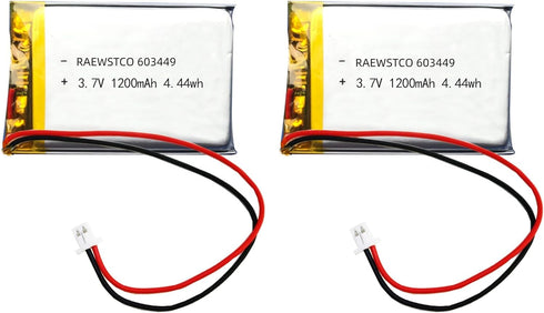 Octelect 2PCS 3.7V 1200mAh 603449 Lipo Battery Rechargeable Lithium Polymer ion Battery Pack with JST Connector...