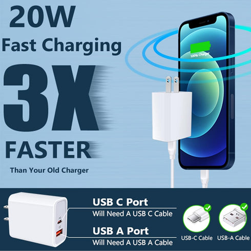 Pixel 8 Pro Charger Fast Charging Block for Google Pixel 8 Pro 7a 7 6 Pro 6a 6 5a 5 4a 4 XL 3a 3 2,20W USB C Fast Wall Charger Box PD Power Adapte...