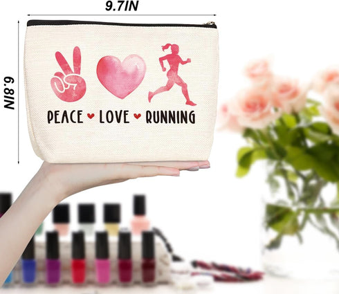 Gifts for Runners Makeup Bag Cosmetic Bag Running Gifts Women Cross Country Runner Gifts for Women Girls Sports Gym Lover Coach Marathon Lovers Fr...