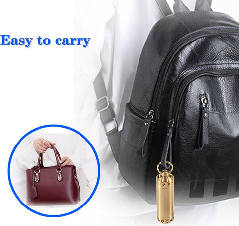 Pill Holder Keychain Container,Portable Mini Brass Waterproof Pill Box for Purse Pocket,Small Pill Case for Outdoor Travel Camping Daily Use...