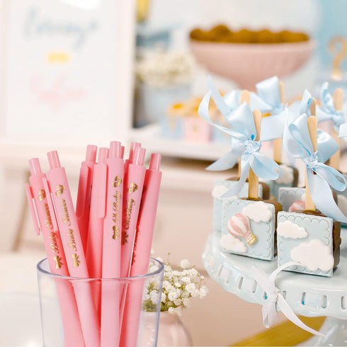 50pcs Baby Shower Pens, Retractable Ballpoint Pens for Baby Shower Them Patterns Baby Shower Ballpoint Pens with Stylus Tip Baby Shower Pen Favors...