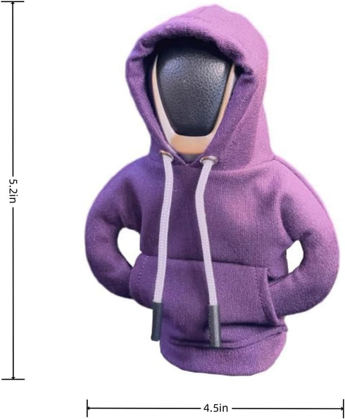 Mini Car Gear Shift Cover Hoodie Car Gear Shift Cover, Interior Accessories Shift Knobs Fashionable Shirt Trim (Purple) (HF0817A)...