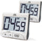 2-Pack Large Display Kitchen Timer - 3" Digital Timer Magnetic Back Loud Alarm - White Cooking Timers for Kitchen Teachers Students Games Meetings...