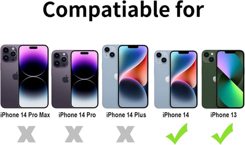 TENOC Phone Case Compatible with iPhone 13 & iPhone 14, Clear Case Non-Yellowing Protective Bumper Hard Back Cover for 6.1 Inch...