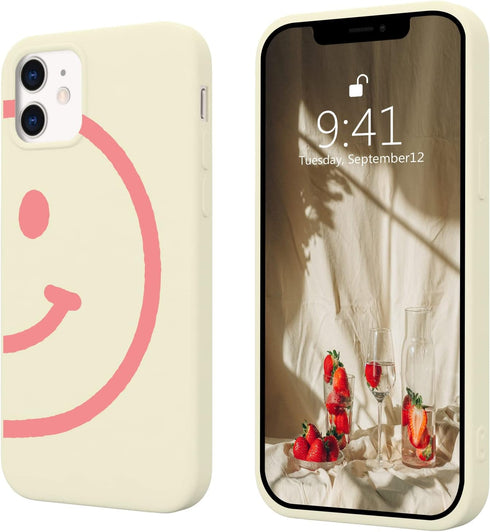 JOYLAND Creativity White Phone Case for iPhone 7/8/SE 2020 Cute Couple Girl Women Cover Soft Liquid Silicone Reinforced Corner Bumper Cover Protec...