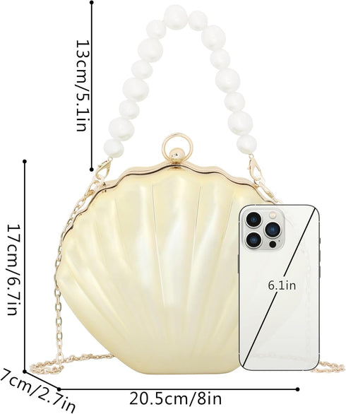Women Mini Seashell Evening Clutch Top-Handle Bag Cross-body Bag...