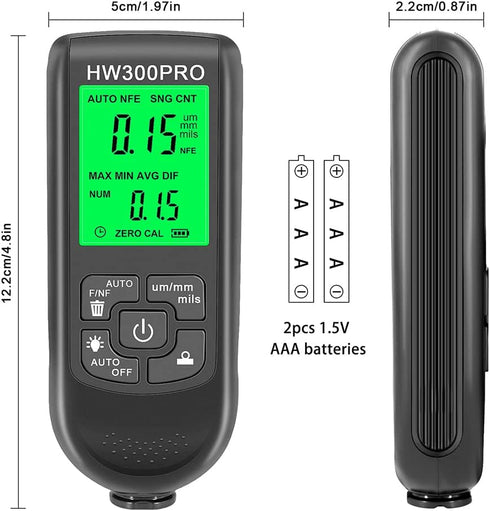 Paint Thickness Gauge, Digital Meter Probe Paint Thickness Gauge Zero Calibration Digital Display Car Coating LCD(Black)...