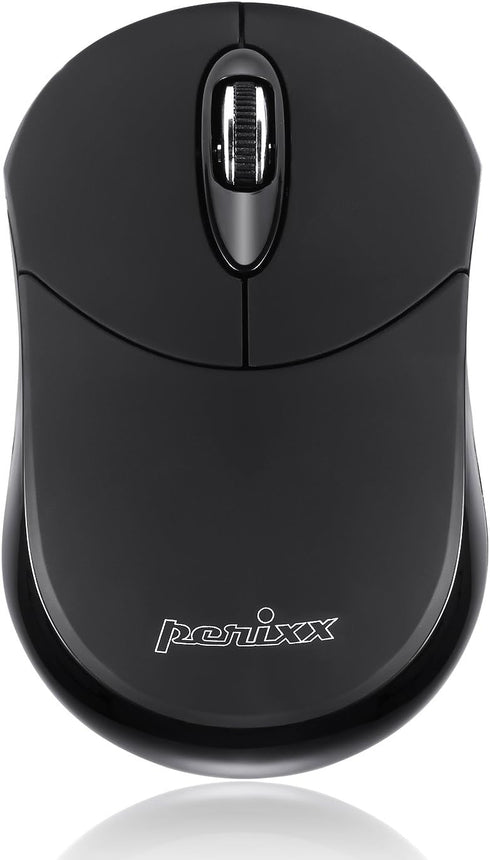 Perixx PERIMICE-802B Wireless Bluetooth Mouse - Portable Design for Windows, iOS, and Android Tablet - Black Rubber Black...