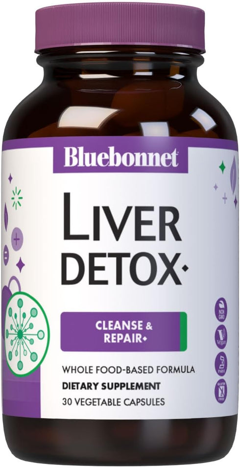 Bluebonnet Nutrition Liver Detox, Liver Health*, Antioxidant Protection*, Soy-Free, Gluten-Free, Kosher Certified, Non-GMO, Dairy-Free, 30 Vegetab...