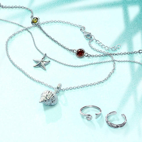 Bling Jewelry Vacation Beach CZ Nautical Charm Starfish Anklet Ankle Bracelet For Women Teen Rose Gold Plated .925 Sterling Silver 9-10 Inch Adjus...