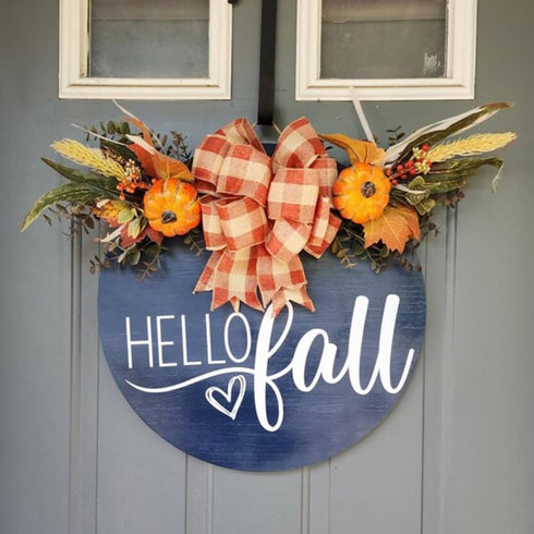 Fall Stencils for Painting Pumpkin Stencil Fall Leaves Maple Stencil Half Round Hello Autumn Drawing Templates for Door Porch Hanger Fall Wreath H...