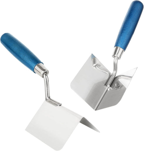 2 Pack Drywall Corner Tool Set, 3 Inch Drywall Outside Corner Knife and Inside Corner Knife, with Soft Grip Handle, Stainless Steel Outside Inside...