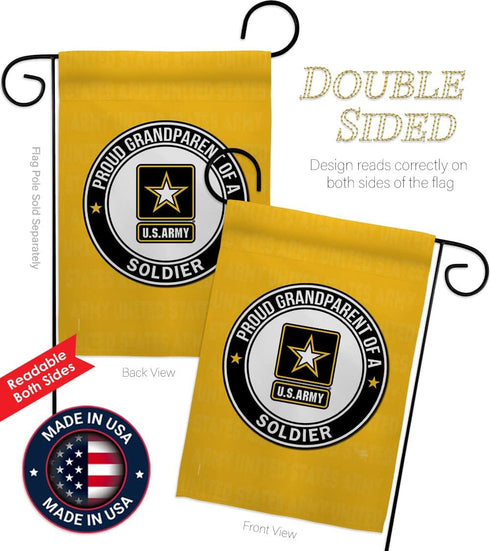 Breeze Decor Proud Grandparent Soldier Garden Flag Armed Forces Army Rangers United State American Military Veteran Retire Official House Decorati...