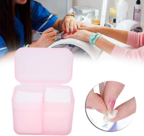 Dioche 2 Grids Nail Storage Box Nail Polish Remover Pad Storage Container Cosmetic Storage Box Organizer Holder Cotton Film Box for Nail Tools, Co...
