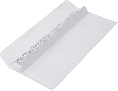 LUXPaper #10 Business Envelopes | Security Tint | Simple Seal | 4 1/8" x 9 1/2" | White | 24lb. Text | 50 Qty...