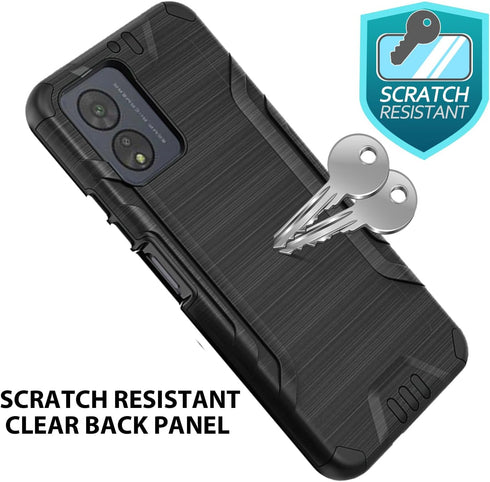 TJS Compatible for Boost Celero5G SC 2024 Case (SC Version Only), with Tempered Glass Screen Protector Magnetic Support Hybrid Shockproof Metallic...