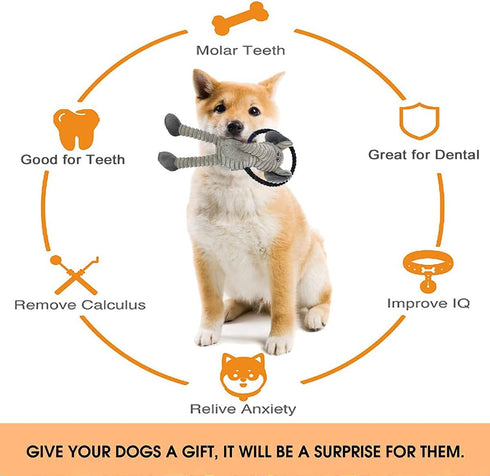 Rope Dog Toys for Small Dogs, Dog Tug of War Toys, Squeaky Dog Toys to Keep Them Busy, Interactive Dog Toys for Aggressive Chewers...