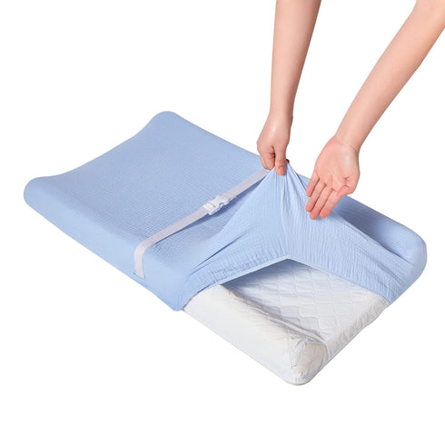 Muslin Changing Pad Cover,Ultra Soft Breathable Diaper Changing Table Cover for Baby Boys Girls,Neutral Fitted Changing Pad Sheets...