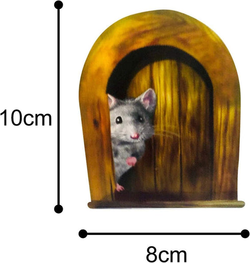 5Pc Interesting Scaredy Mice Mouse Hole 3D Wall Sticker Realistic Decor Decal,Kids Room, Classroom, Home, Bedroom, Bookcase, Mice and Men, Childre...