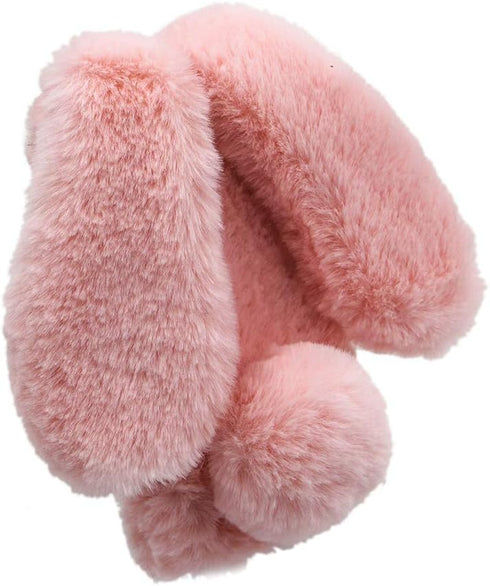 for Samsung Galaxy Note 8 Case, Rabbit Fur Ball Case,Luxury Cute 3D Homemade Diamond Winter Warm Soft Furry Fluffy Fuzzy Bunny Ear Plush Pink Phon...