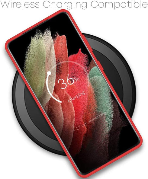 GOOSPERY Soft Feeling Jelly for Galaxy S21 Ultra Case (6.8 inches) Silky Slim Bumper Case Cover (Red)...