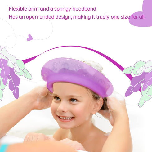 Kair Air Cushioned Bath Visor, Shower Cap For Kids, Hair Washing Hat For Toddlers Adults, Purple...