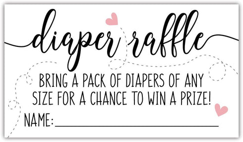 50 Sweet Heart Diaper Raffle Tickets | Gender Neutral Baby Shower Game...
