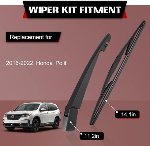 OTUAYAUTO Rear Windshield Wiper Arm Blade Set - Replacement for Honda Pilot 2016-2023 OE Factory Accessories...