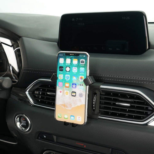 BEERTE Phone Holder fit for Mazda CX-5 2017-2025 Adjustable Air Vent Car Dashboard Cell Phone Mount Carbon Fiber Pattern Gravity Phone Mount fit f...