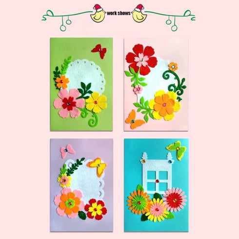 QIAONIUNIU Card Making Kits DIY Handmade Greeting Card Kits for Kids, Christmas Card Folded Cards and Matching Envelopes Thank You Card Art Crafts...