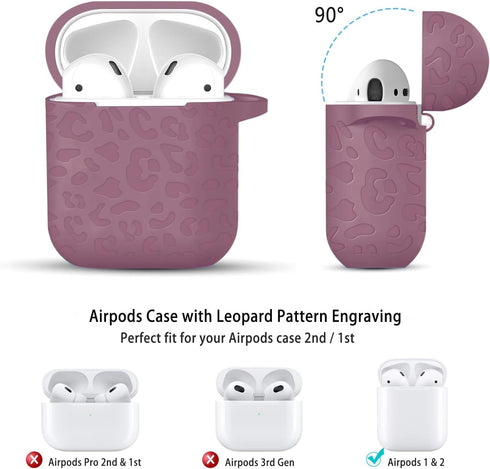 for Airpod Case & Airpods 2nd Generation Case Leopard Engraved Skin Cover Compatible with AirPods 2nd/1st Charging Case,Soft Silicone Full Protect...