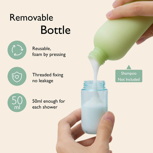 Momcozy? Innovative Cradle Cap Brush with Pump, 2-in-1 Baby Cradle Cap Brush with Bubbler, Newborn Cradle Cap System, Shampoo Brush Baby Bath Esse...