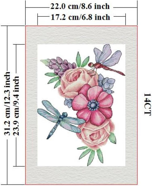 ITSTITCH Stamped Cross Stitch Kits - Full Range of Embroidery Patterns for Beginners or Adults,14 CT 2 Strands DIY Counted Needlepoint Arts Craft-...