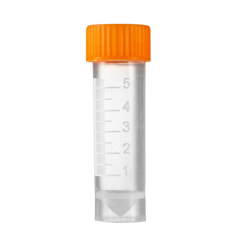 Eowpower 50pcs 5ml Flat Bottom Plastic Graduated Vial Storage Container Test Tubes with Screw Caps...