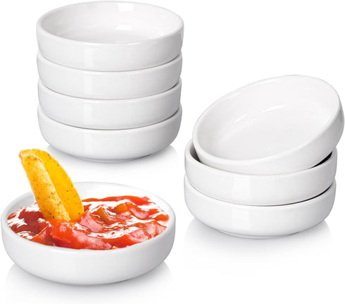 DELLING 8 PACK Dipping Bowls Set, Ceramic Dipping Sauce Dishes, 3.5 Oz Soy Sauce Dish, Side Dish Bowls, Small Bowl/Dish for BBQ, Condiments, Appet...