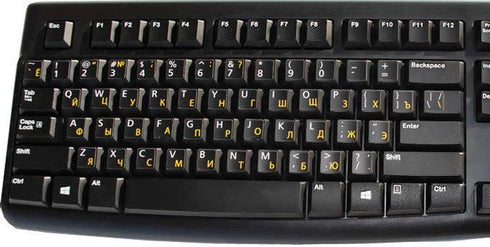 Online-Welcome Russian-English Keyboard Stickers Non Transparent Black Background for All PC Desktop Computer Laptop...