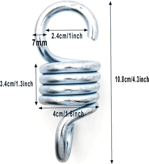 2PCS Hammock Spring Hardened Galvanized Steel Extension Spring Coil 600lb Support for Hanging Hammock Chairs...