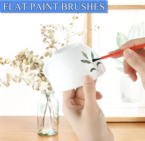 Prasacco 100 Pieces Paint Brushes Bulk, Plastic Paint Brushes for Kids Paint Brushes Oil Watercolor Brushes Colorful Detail Painting Kit for Kids ...