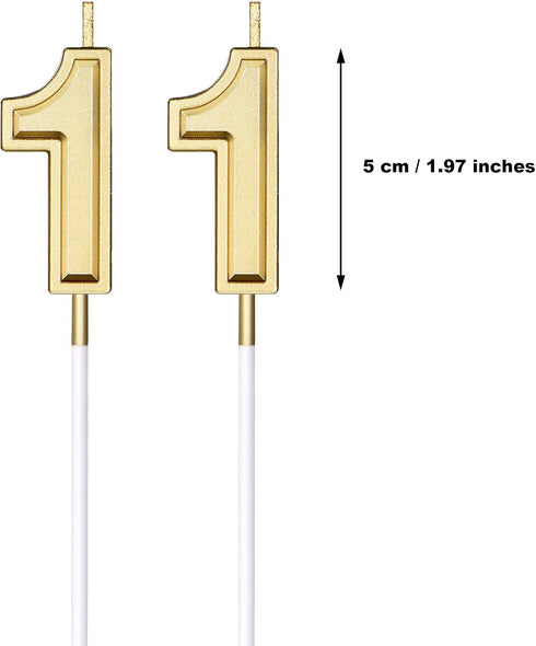 11th Birthday Candles Cake Number Candles Happy Birthday Cake Candles Topper Decoration for Birthday Wedding Anniversary Celebration Favor, 3.54 I...